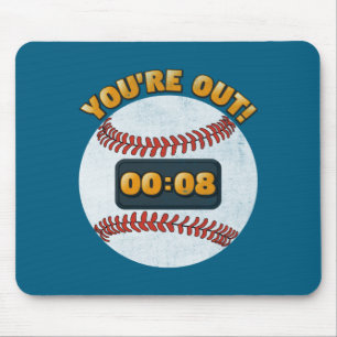 Baseball Pitch Clock 15 Seconds Illustration Mouse Mat