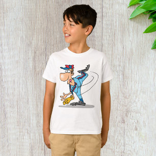 Baseball Pitcher Cartoon Style T-Shirt