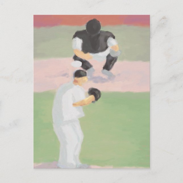 Baseball Pitcher & Catcher, Postcard (Front)