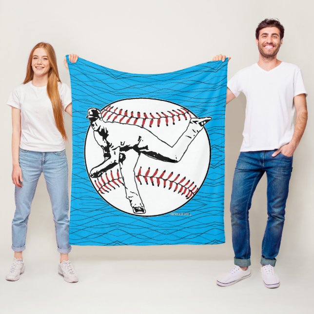Baseball Pitcher Fleece Blanket (In Situ)