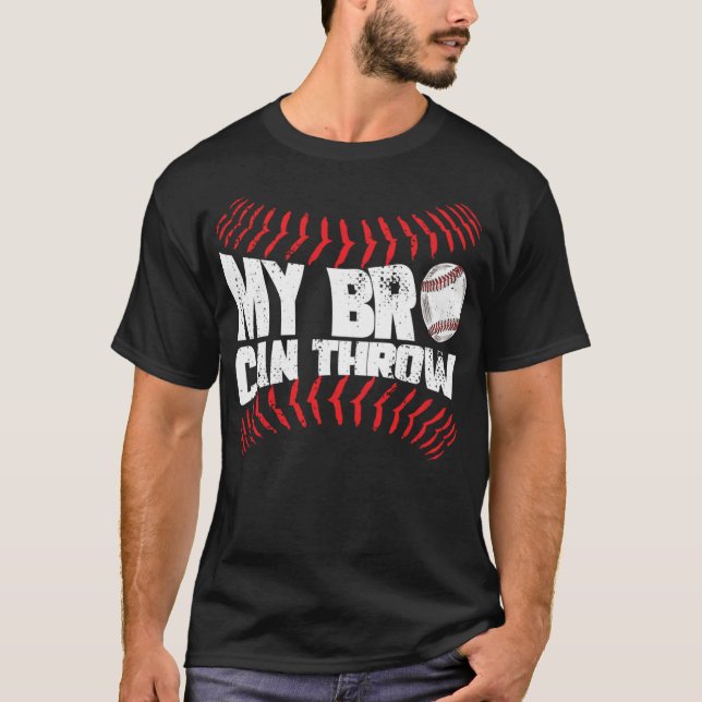 Baseball Pitcher Funny Brother Sister T-Shirt (Front)