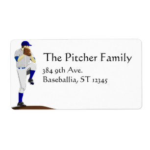 Baseball Pitcher Label