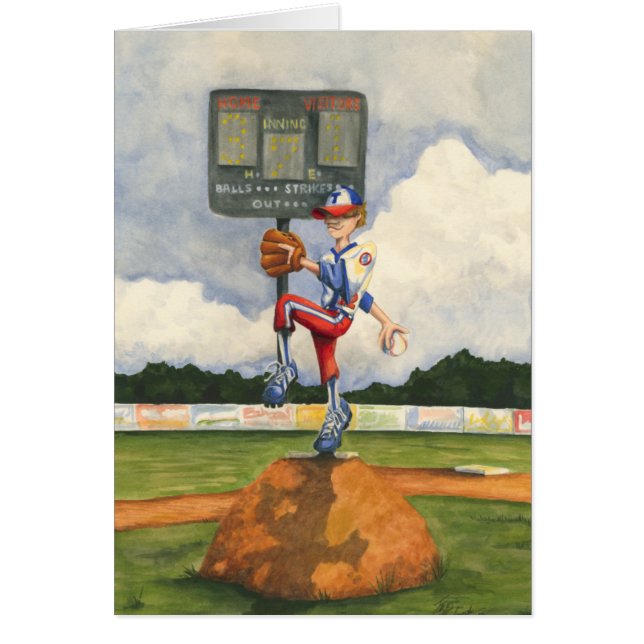 Baseball Pitcher on Mound by Jay Throckmorton (Front)