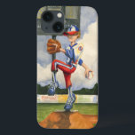 Baseball Pitcher on Mound by Jay Throckmorton iPhone 13 Case<br><div class="desc">Is it a curveball or a slider? Whatever it is it is coming right at you in this amazing piece by Jay Throckmorton. A baseball pitcher commands the mound, winding up to deliver a throw to the plate. Give this as a gift or hang it on your wall and enjoy...</div>