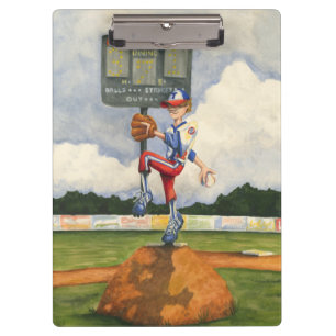 Baseball Pitcher on Mound by Jay Throckmorton Clipboard