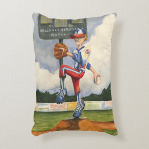 Baseball Pitcher on Mound by Jay Throckmorton Decorative Cushion