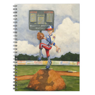 Baseball Pitcher on Mound by Jay Throckmorton Notebook