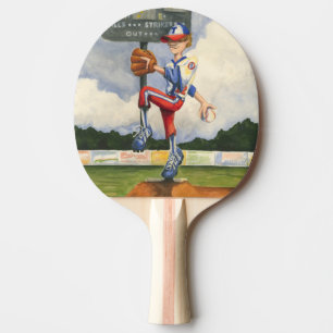 Baseball Pitcher on Mound by Jay Throckmorton Ping Pong Paddle