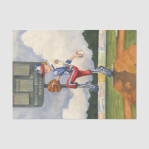 Baseball Pitcher on Mound by Jay Throckmorton Tissue Paper