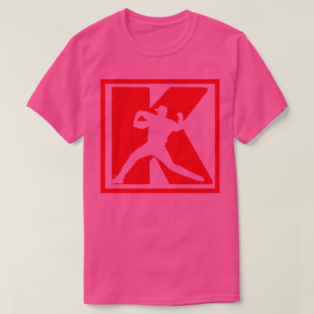 Baseball Pitcher Pitching K Strikeout Baseball Fun T-Shirt (Design Front)