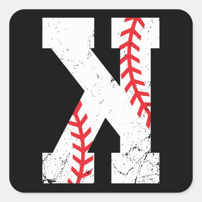 Baseball Pitcher Strikeout K Square Sticker (Front)