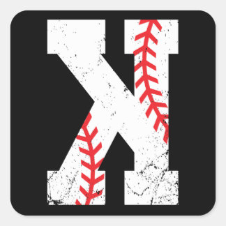 Baseball Pitcher Strikeout K Square Sticker