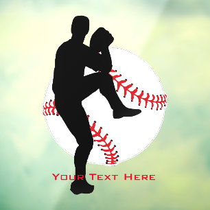 Baseball Pitcher Window Cling