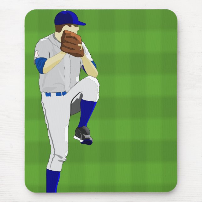 Baseball Pitcher Windup Mousepad (Front)
