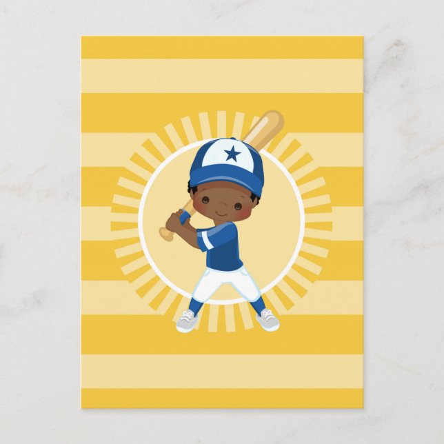 Baseball Player - African American Boy Postcard (Front)