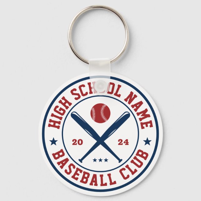 Baseball Player and Coach High School Sports Key Ring (Front)