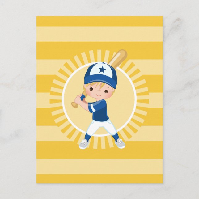Baseball Player - Blonde Boy Postcard (Front)
