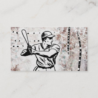 Baseball Player Business Cards - Brown White