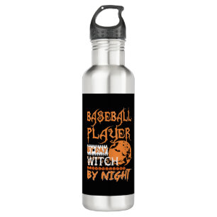 Baseball Player By Day Witch By Night Halloween 710 Ml Water Bottle