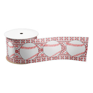 Baseball Player Christmas Gift Wrapping Satin Ribbon