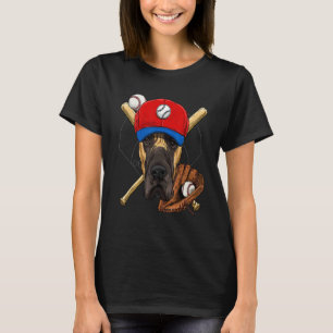Baseball Player Coach Great Dane Dog  Pitcher Catc T-Shirt