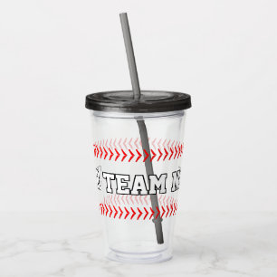 Baseball Player, Coach or Fan Custom Team Name Acrylic Tumbler