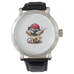 Baseball Player Coach Pug Dog Lover Pug Mom Watch