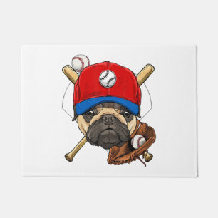 Baseball Player Coach Pug Dog Lover Pug Mum Doormat