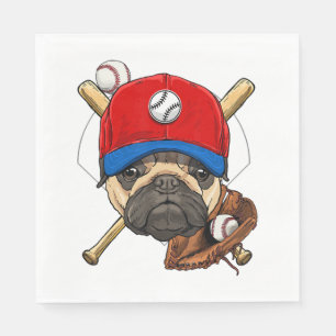 Baseball Player Coach Pug Dog Lover Pug Mum Napkin