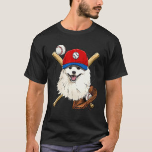 Baseball Player Coaches American Eskimo Pitcher Ca T-Shirt