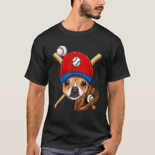 Baseball Player Coaches Chihuahua Pet Dog Pitcher T-Shirt