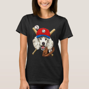 Baseball Player Coaches Poodle Dog  Catcher Pitche T-Shirt