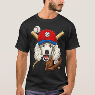 Baseball Player Coaches Poodle Dog  Catcher Pitche T-Shirt