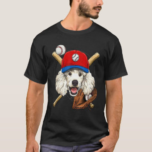 Baseball Player Coaches Poodle Dog Catcher Pitche T-Shirt