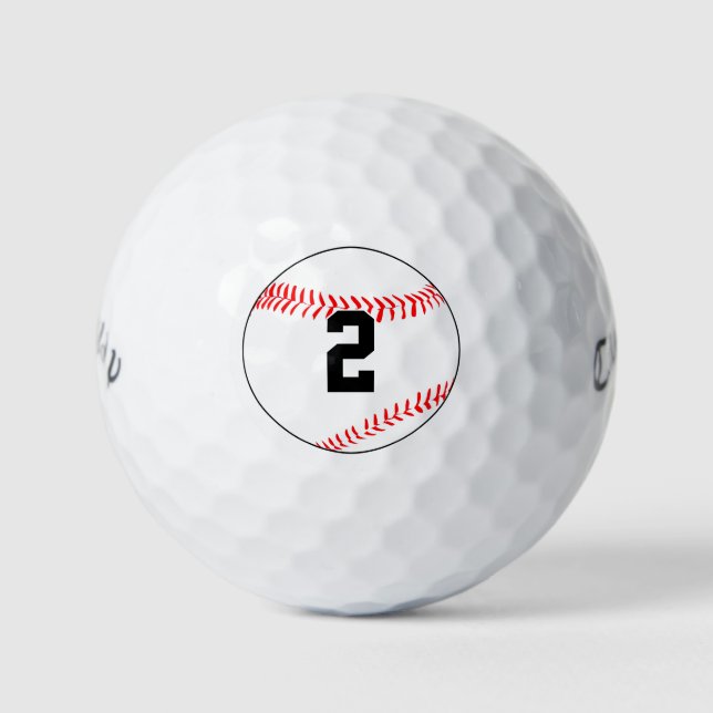 Baseball Player Custom Jersey Number/Letter Sports Golf Balls (Front)