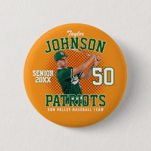 Baseball Player Custom Photo Senior Sports Day 6 Cm Round Badge