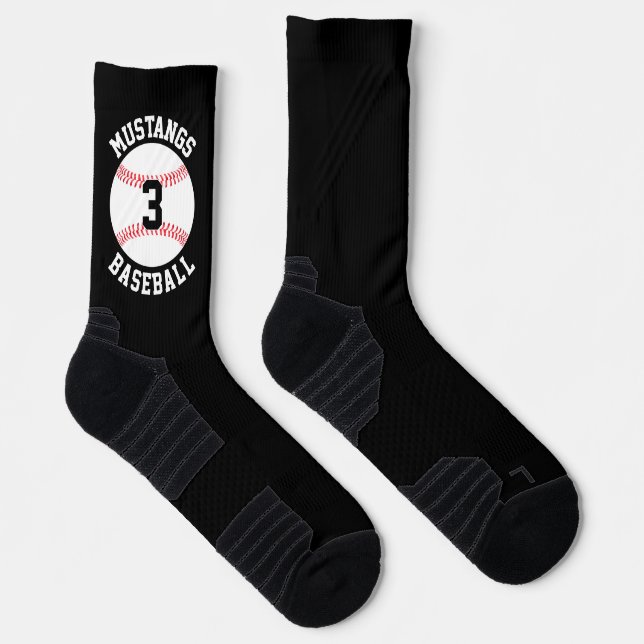 Baseball Player Custom Team Name and Number Sports Socks (Right)