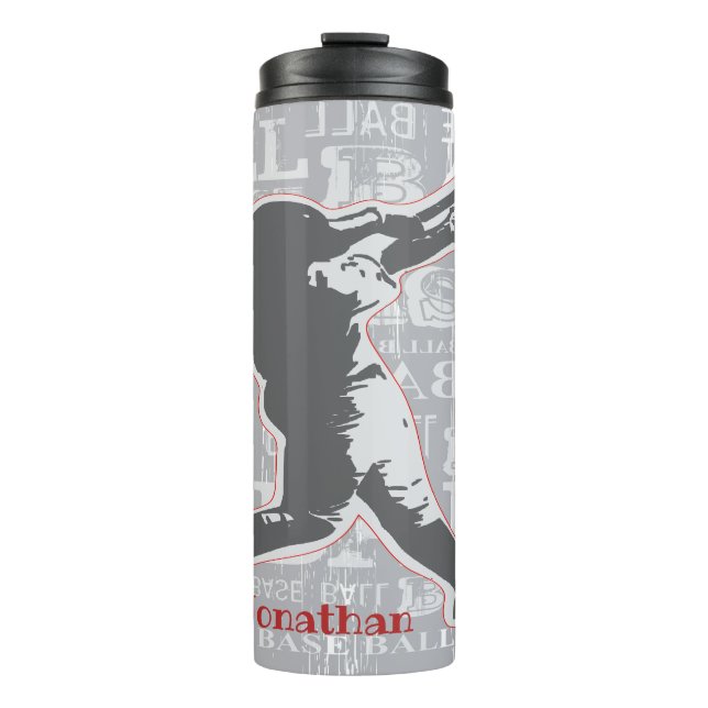 Baseball Player Design Thermal Tumbler (Front)