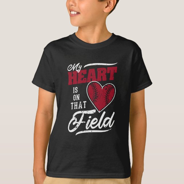 Baseball Player Funny Sport Love My Heart T-Shirt (Front)