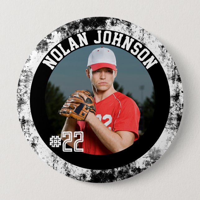 Baseball Player game day button for team spirit (Front)