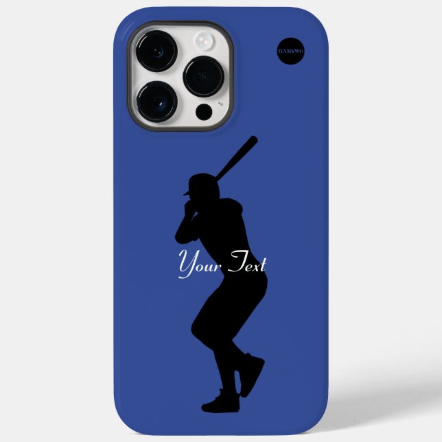 Baseball Player Graphic & Your Name HAMbyWG Case-Mate iPhone Case (Back)