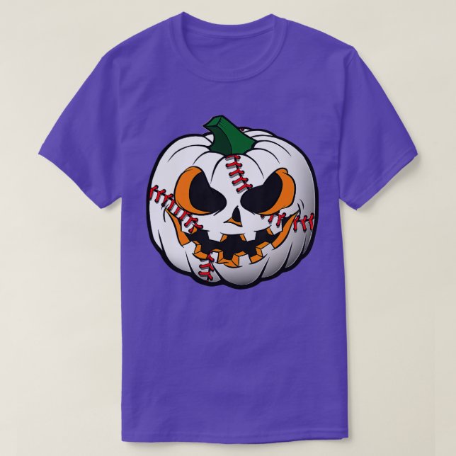 Baseball Player Halloween Pumpkin For Halloween Pa T-Shirt (Design Front)