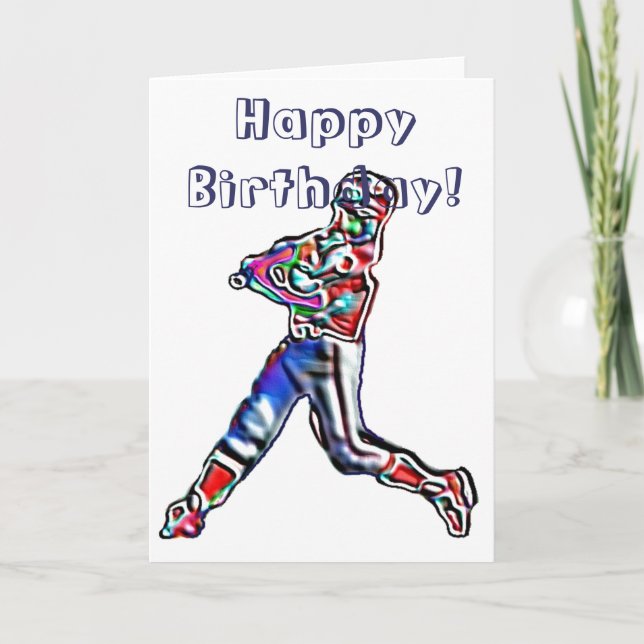 Baseball player happy birthday card (Front)