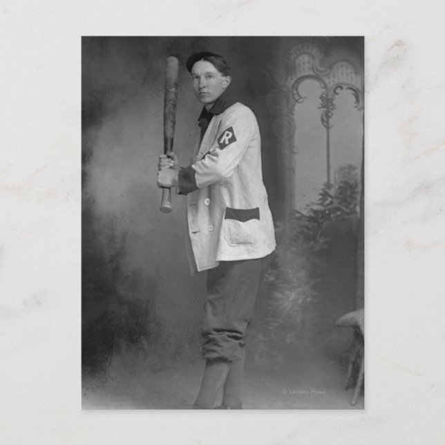 Baseball Player holding Bat Postcard (Front)