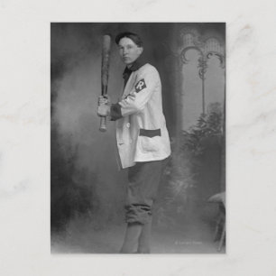 Baseball Player holding Bat Postcard