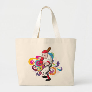 Baseball Player Large Tote Bag