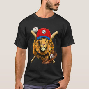 Baseball Player Lion Pitcher Catcher Baseball Coa T-Shirt