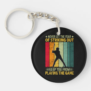 Baseball Player Motivation Key Ring