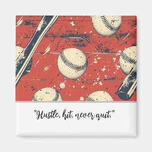 "Baseball Player Motivation Magnet 