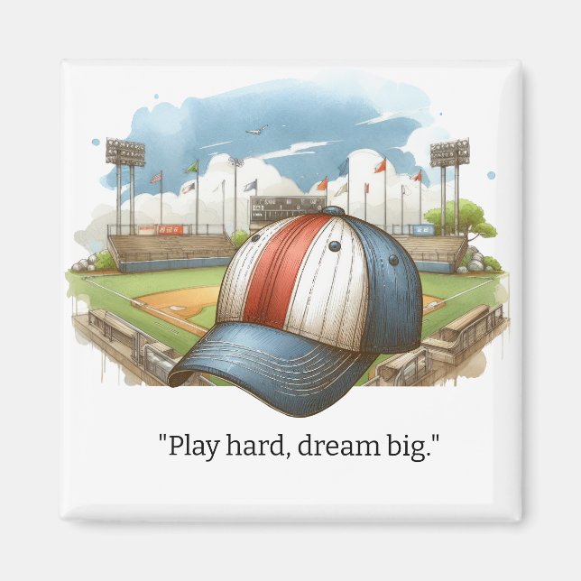 Baseball Player Motivation Magnet  (Front)